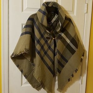 Modena Taupe Shaw with front closure and collar